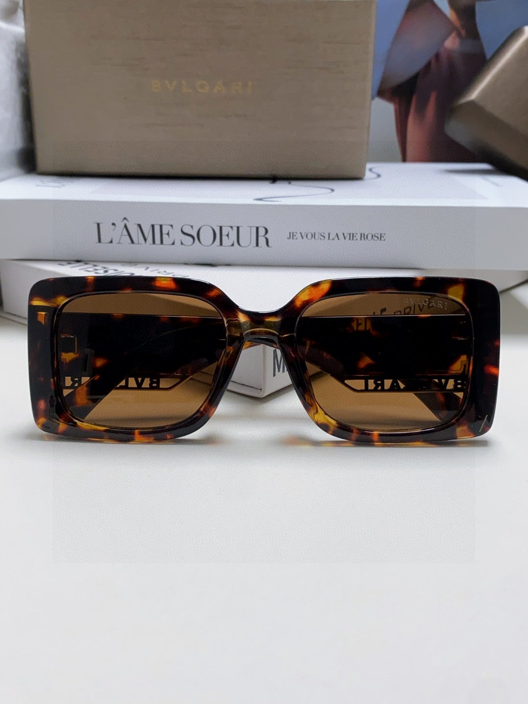 Bottega Veneta Square Black Lens Sunglasses for Women - detail image 6