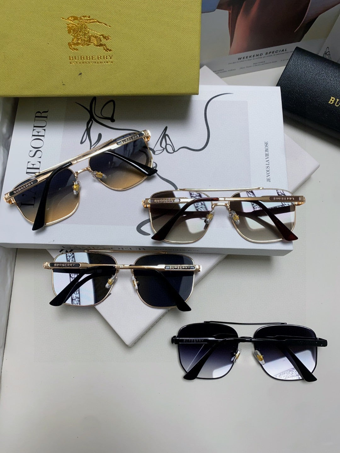 Burberry Polarized Fashion Silver Lens Sunglasses for Men - 372328 - detail image 8
