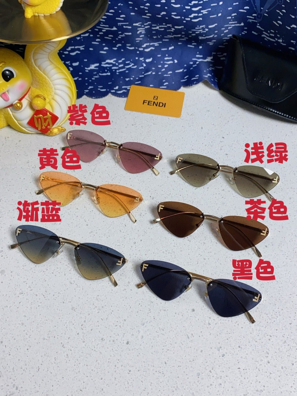 Fendi Lightweight Rimless Gray Lens Sunglasses for Women - detail image 10