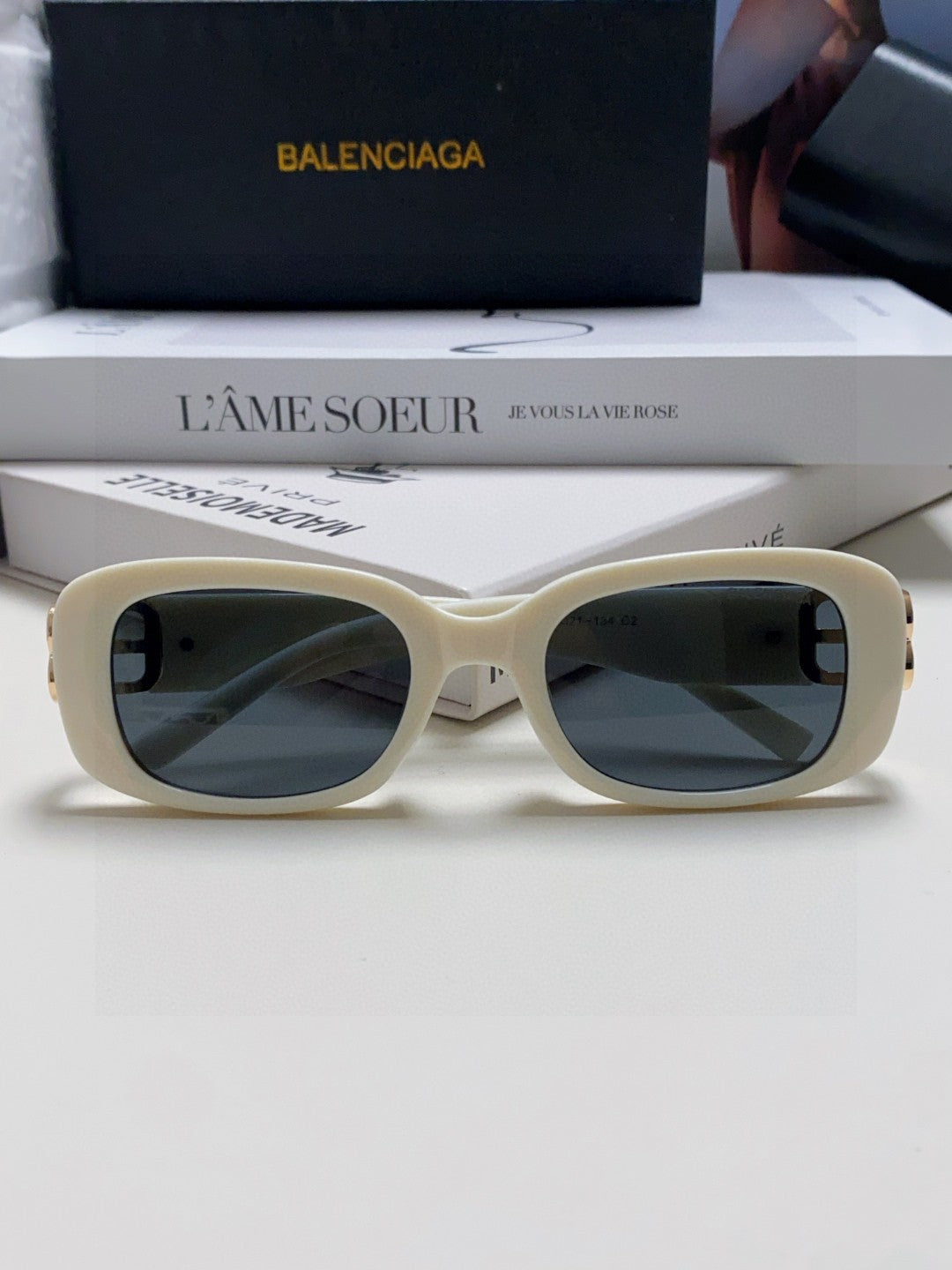 Balenciaga BB0310SK Slim Red Lens Sunglasses for Men & Women - detail image 6