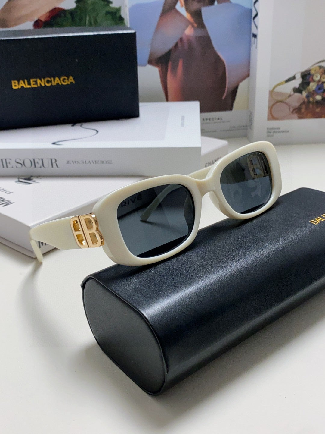 Balenciaga BB0310SK Slim Red Lens Sunglasses for Men & Women - detail image 7