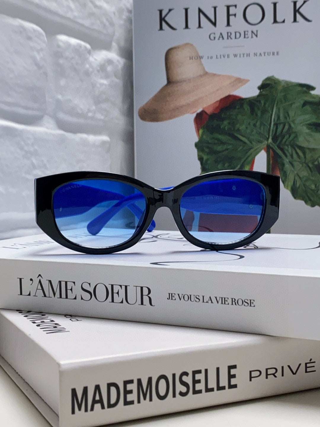 Chanel Oval Blue Lens Sunglasses for Men & Women