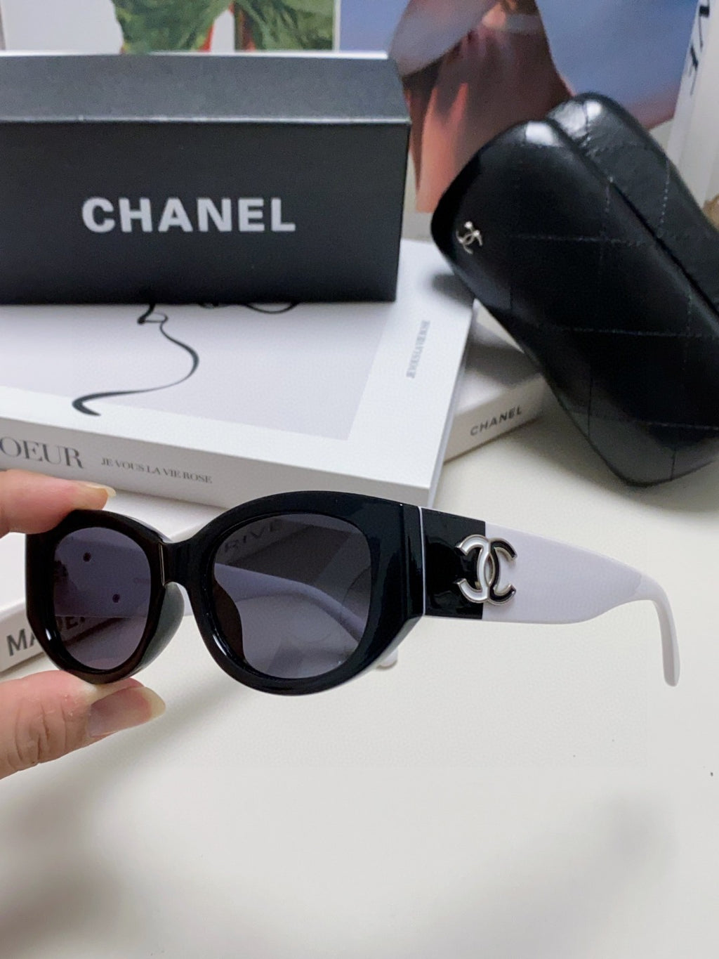 Chanel Oval Silver Lens Sunglasses for Men & Women - detail image 5