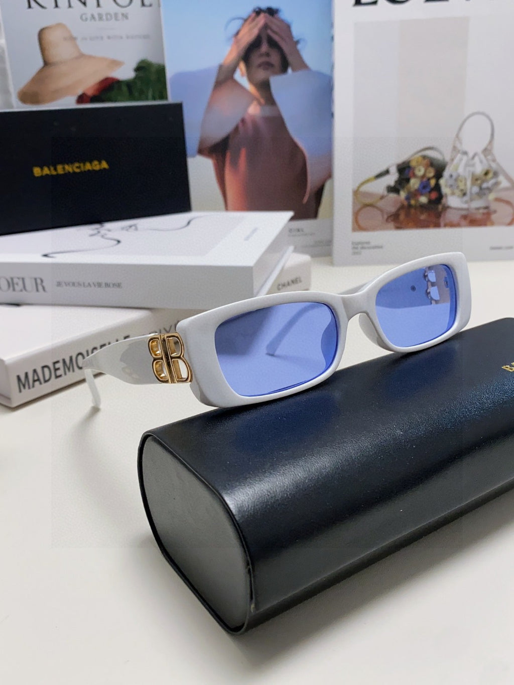 Balenciaga Rectangular Silver Lens Sunglasses for Men & Women - 382928 - detail image 6