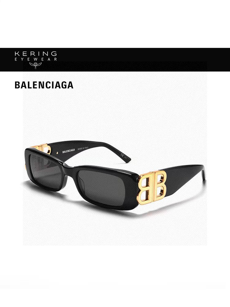 Balenciaga Rectangular Orange Lens Sunglasses for Men & Women - 382929
