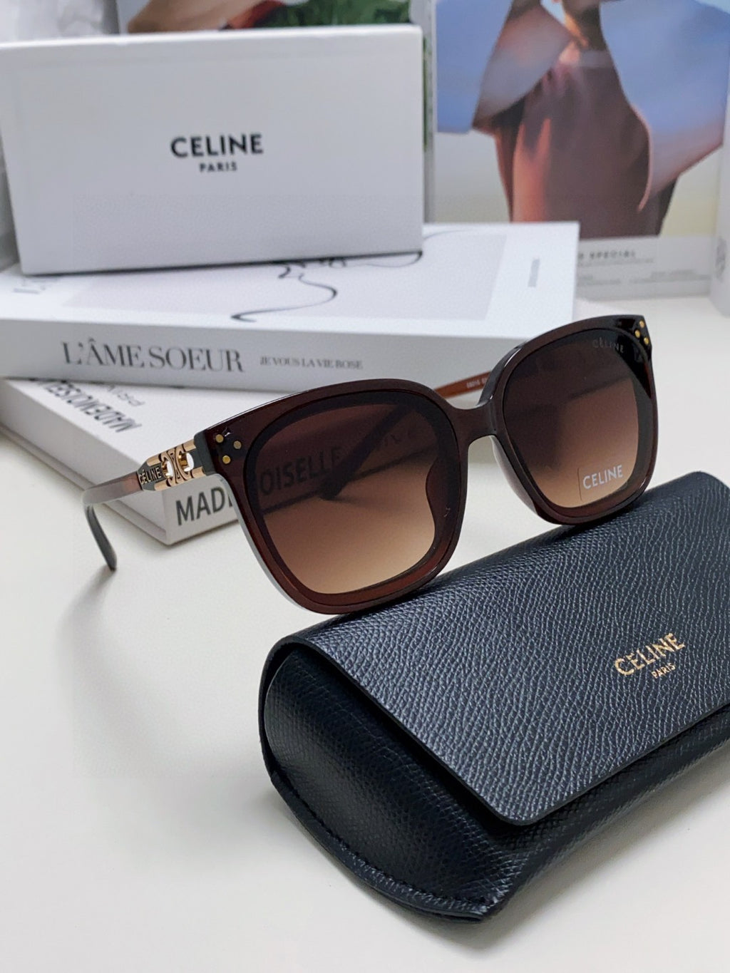 Celine Fashion Red Lens Sunglasses for Men & Women - 398807 - detail image 6
