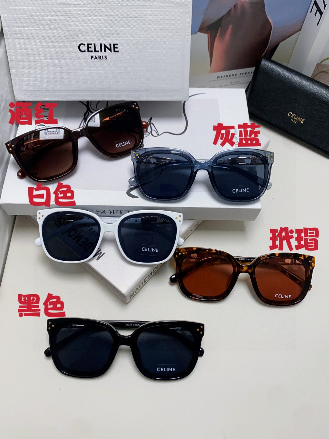 Celine Fashion Blue Lens Sunglasses for Men & Women - 398808 - detail image 8
