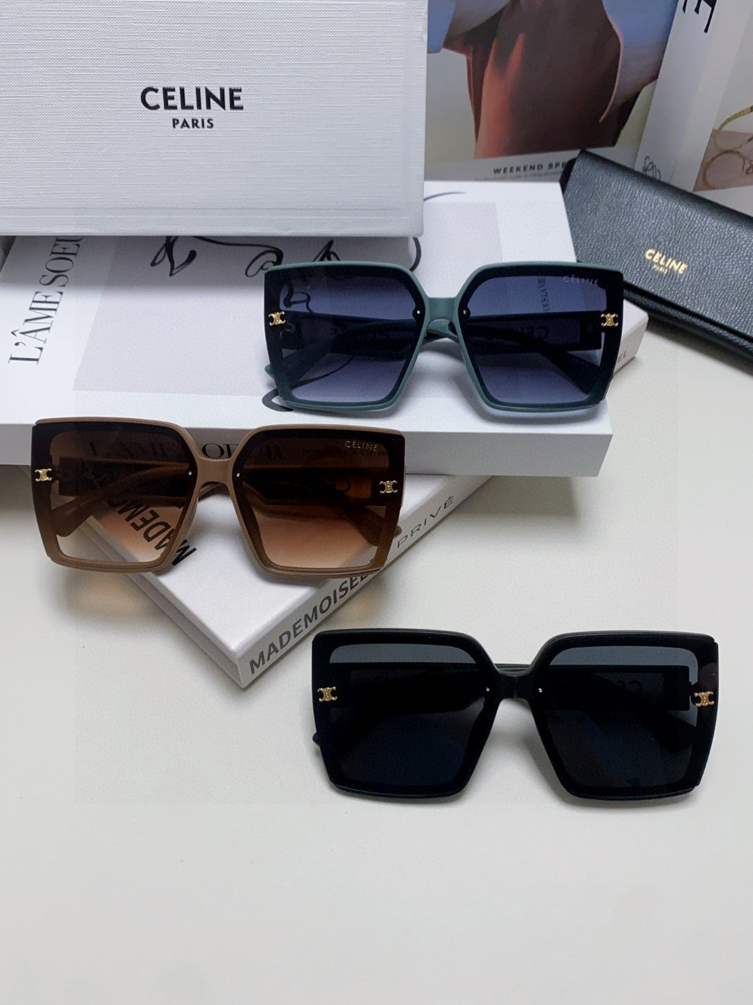 Celine Oversized Silver Lens Sunglasses for Men & Women - 398812 - detail image 9