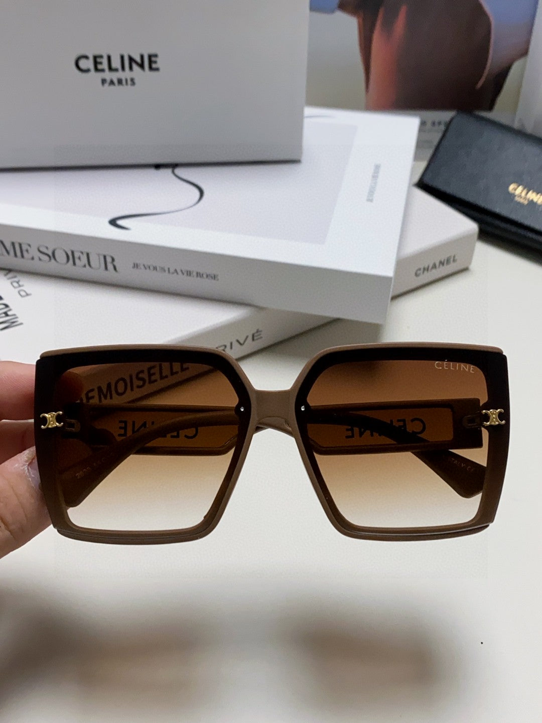 Celine Oversized Brown Lens Sunglasses for Men & Women - detail image 3