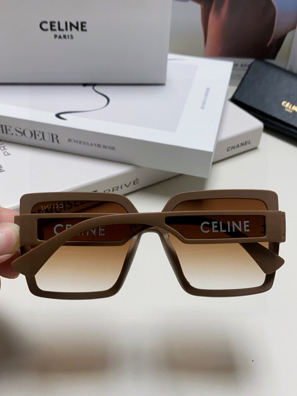 Celine Oversized Brown Lens Sunglasses for Men & Women - detail image 4