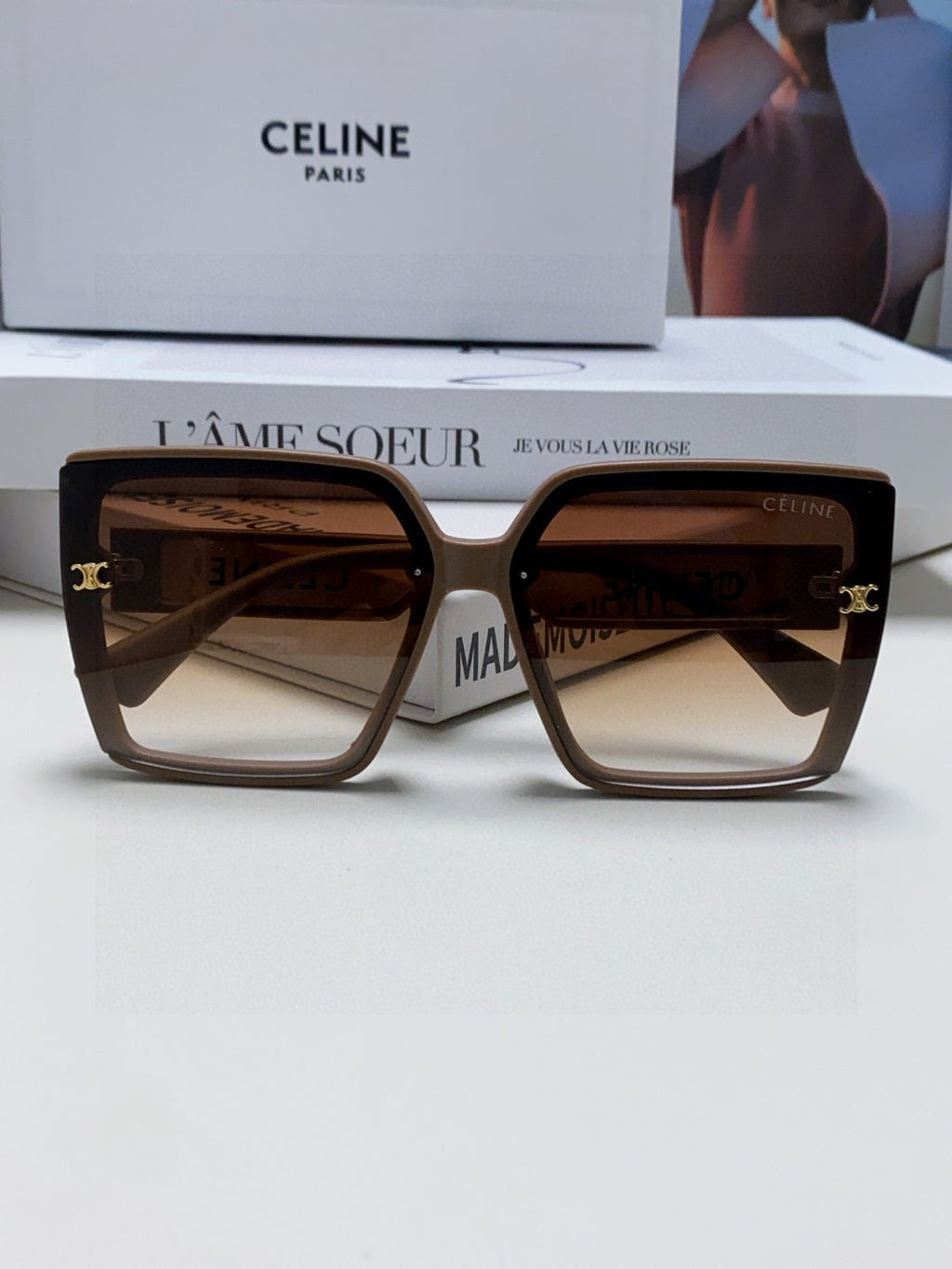 Celine Oversized Brown Lens Sunglasses for Men & Women - detail image 6