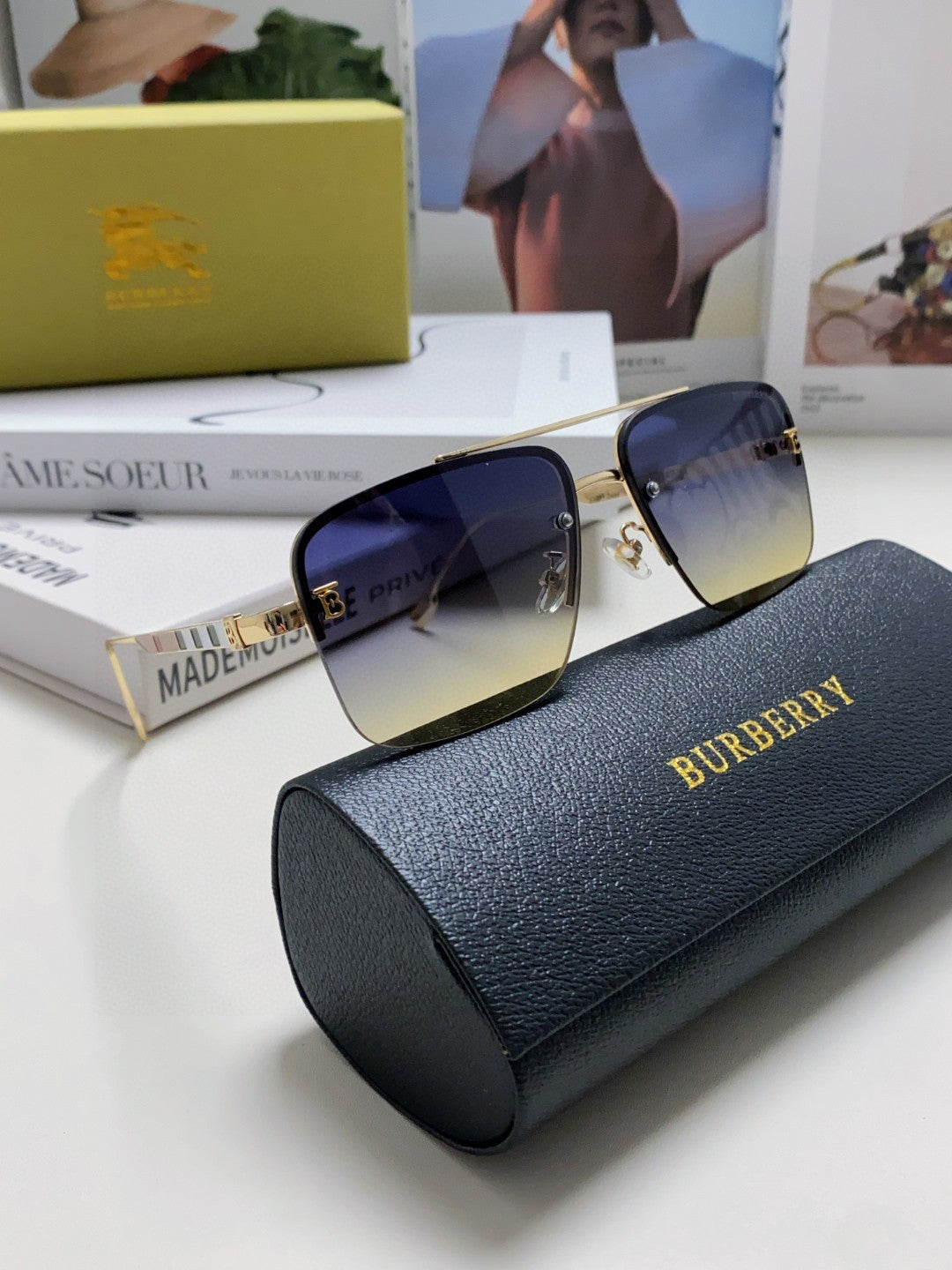 Burberry Fashion Blue Lens Sunglasses for Men & Women - 399064 - detail image 7