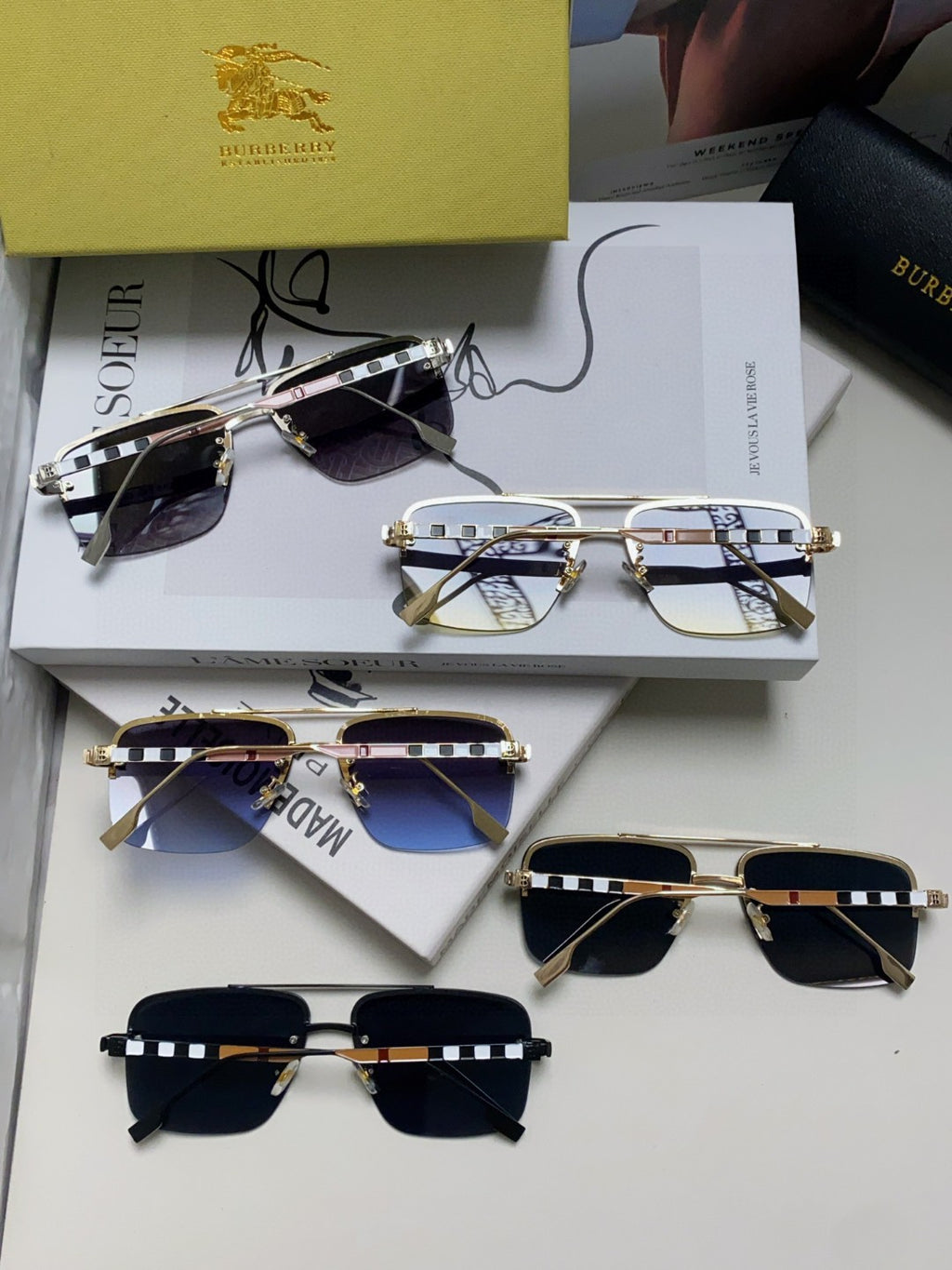 Burberry Fashion Blue Lens Sunglasses for Men & Women - 399064 - detail image 8