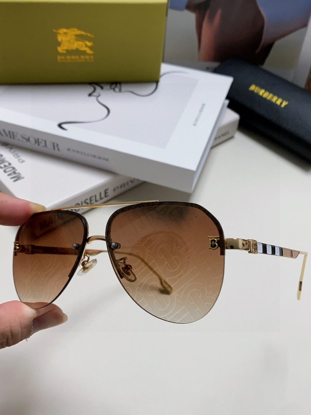 Burberry Round Brown Lens Sunglasses for Men & Women - 399065 - detail image 5