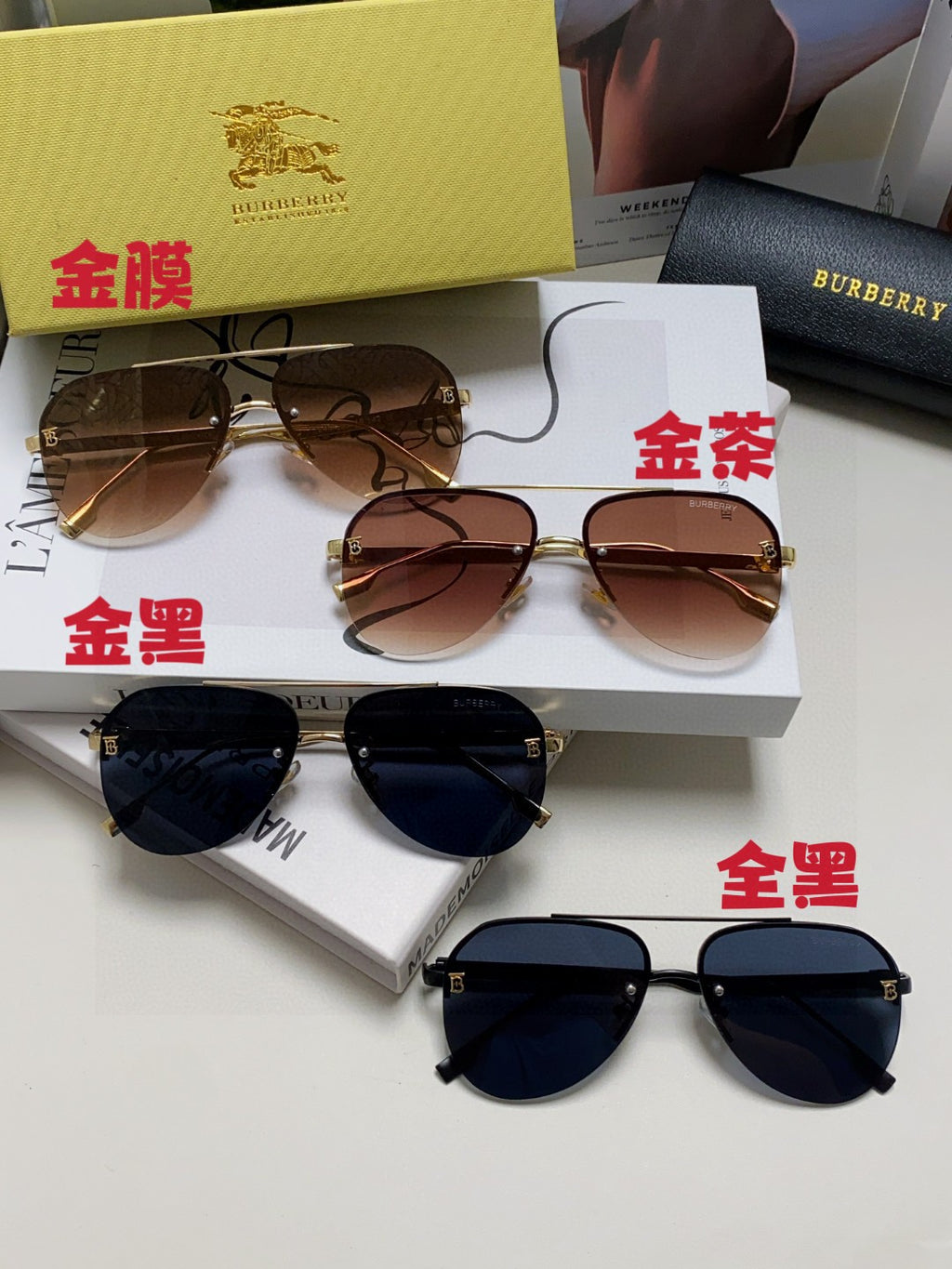 Burberry Round Brown Lens Sunglasses for Men & Women - 399065 - detail image 9