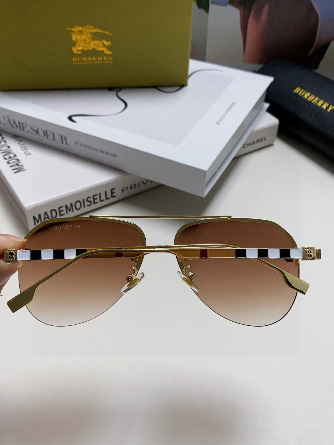 Burberry Round Brown Lens Sunglasses for Men & Women - detail image 4