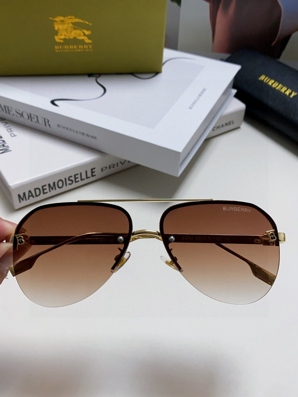 Burberry Round Brown Lens Sunglasses for Men & Women - detail image 3