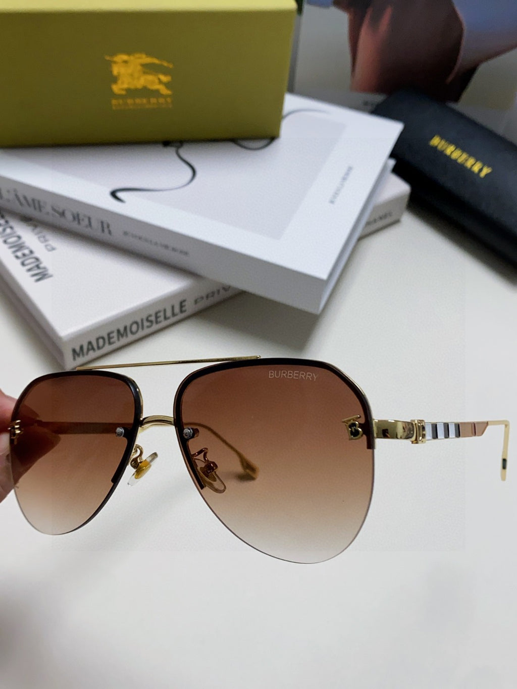 Burberry Round Brown Lens Sunglasses for Men & Women - detail image 5