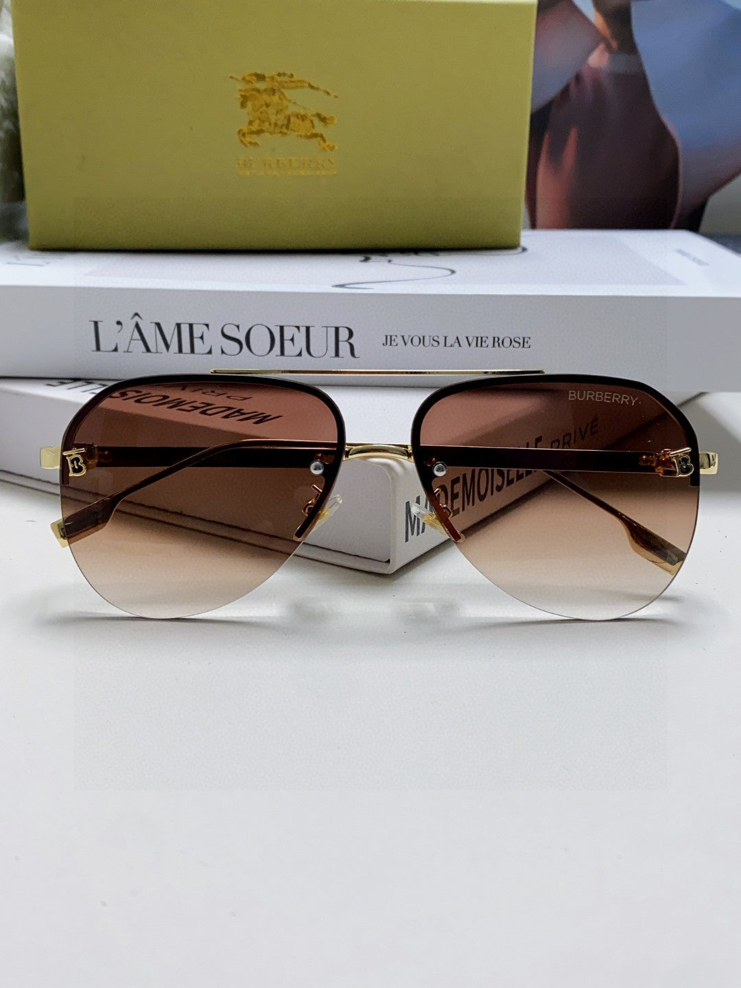 Burberry Round Brown Lens Sunglasses for Men & Women - detail image 6