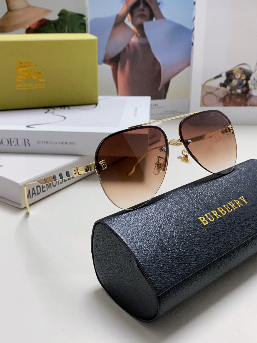 Burberry Round Brown Lens Sunglasses for Men & Women - detail image 7