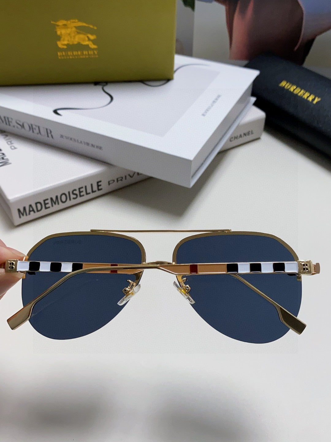 Burberry Round Blue Lens Sunglasses for Men & Women - detail image 4