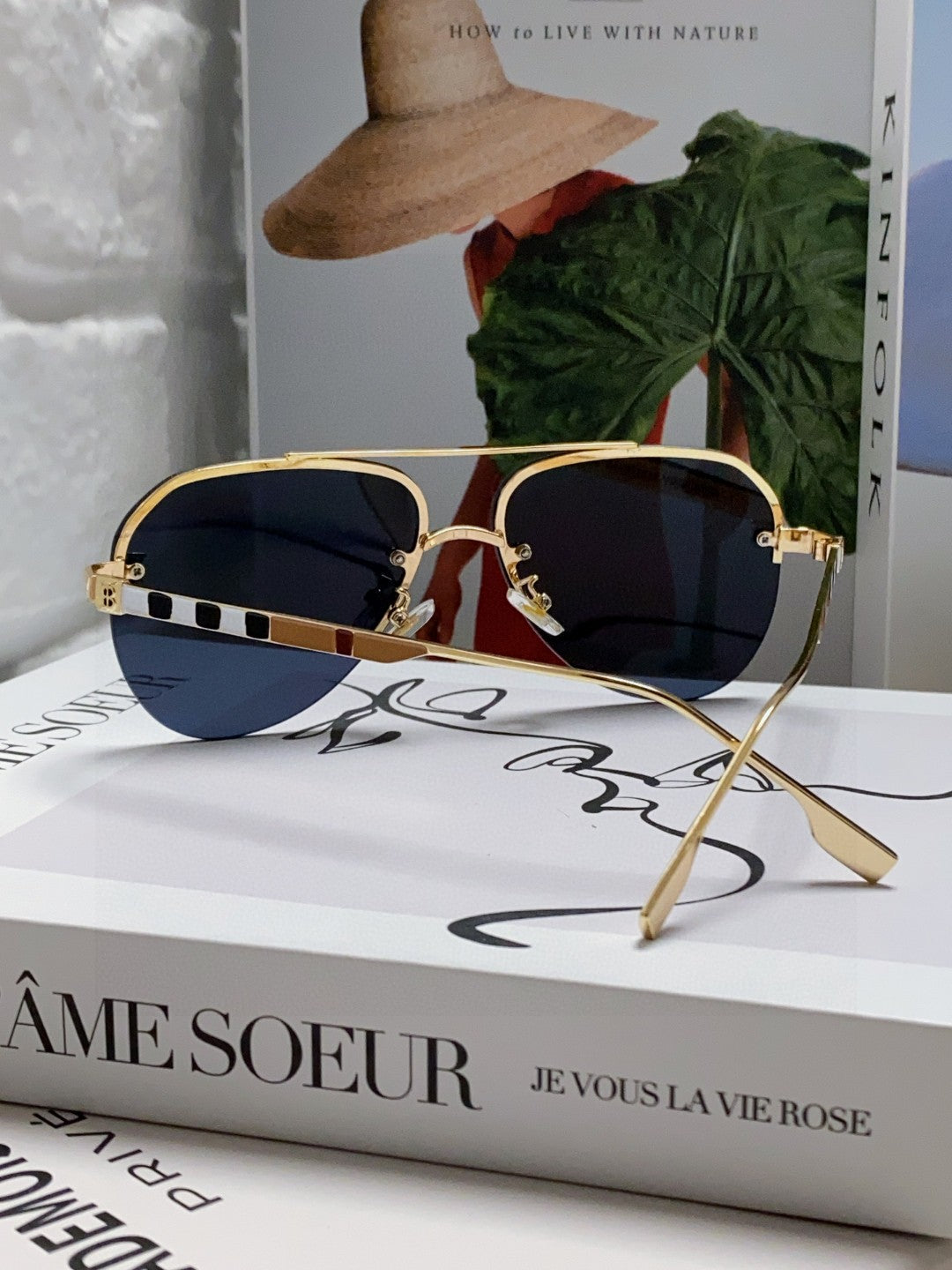 Burberry Round Blue Lens Sunglasses for Men & Women - detail image 2