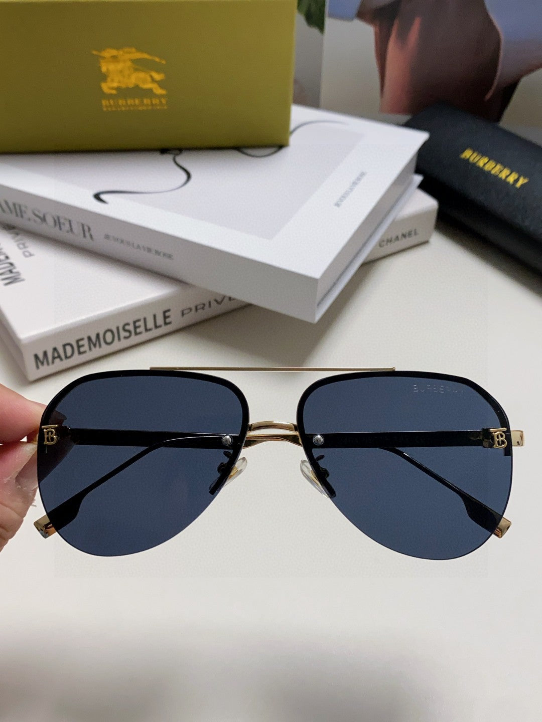 Burberry Round Blue Lens Sunglasses for Men & Women - detail image 3