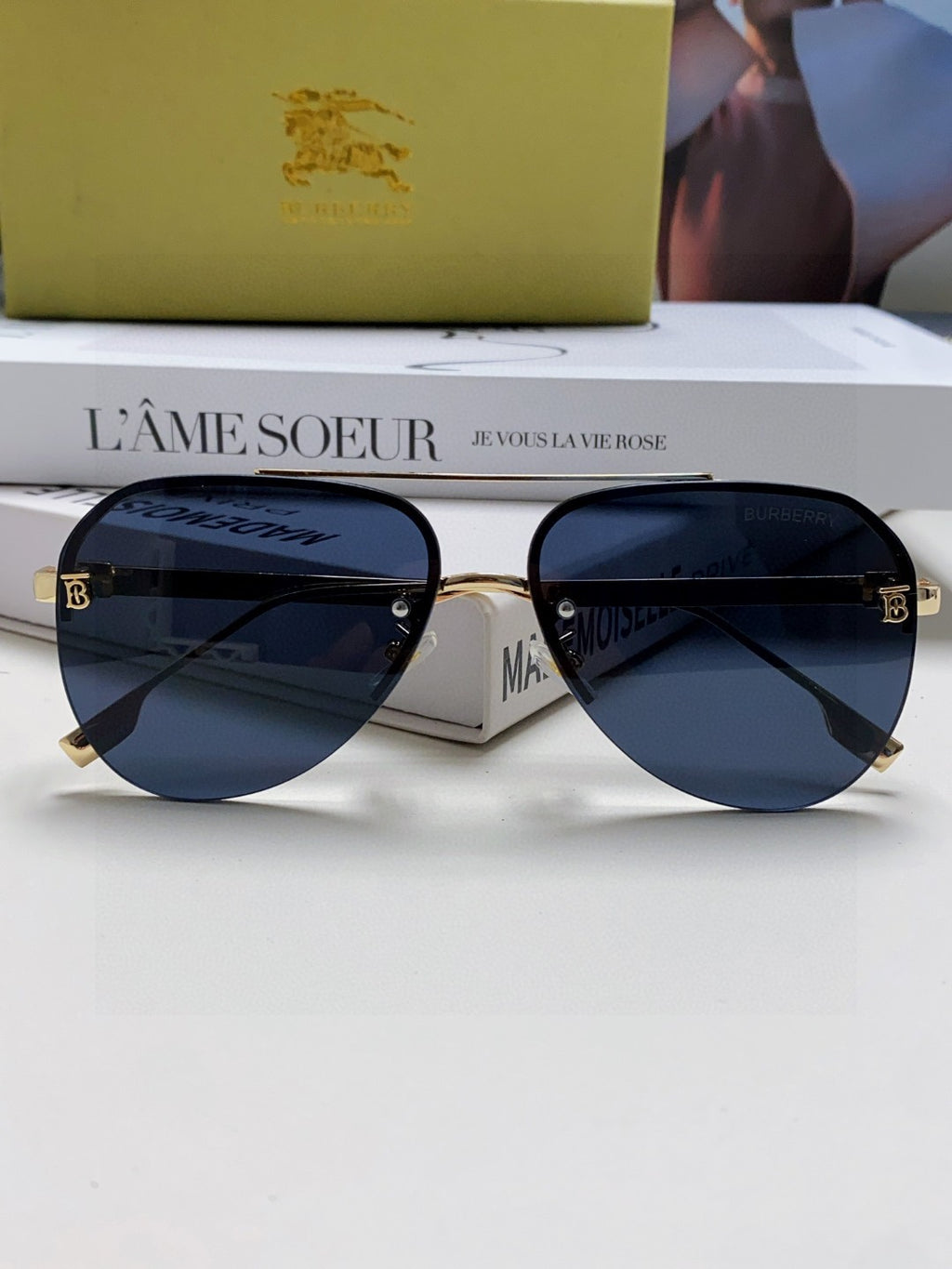 Burberry Round Blue Lens Sunglasses for Men & Women - detail image 6
