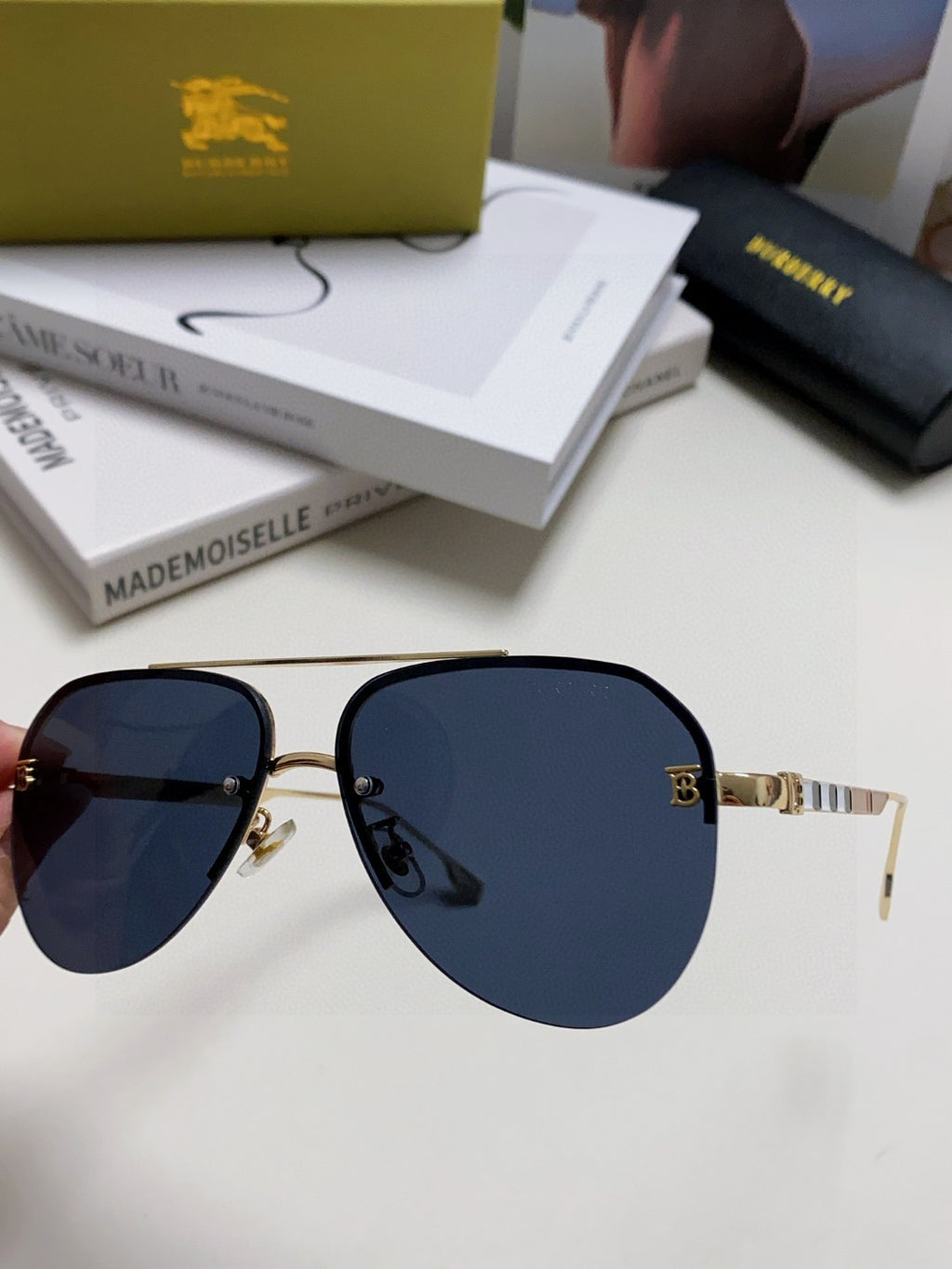 Burberry Round Blue Lens Sunglasses for Men & Women - detail image 5