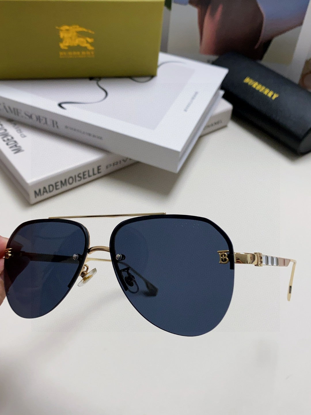 Burberry Round Blue Lens Sunglasses for Men & Women - detail image 5