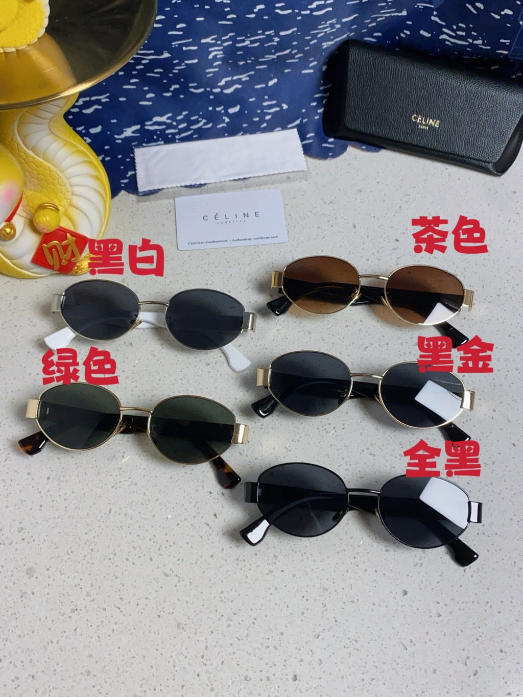 Celine Round Blue Lens Sunglasses for Men & Women - 398834 - detail image 12
