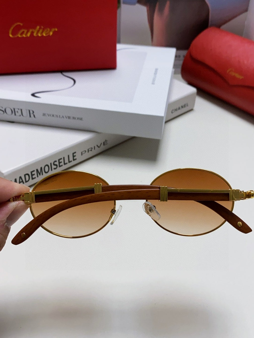 Cartier CT0464S Round Brown Lens Sunglasses for Men & Women - detail image 2