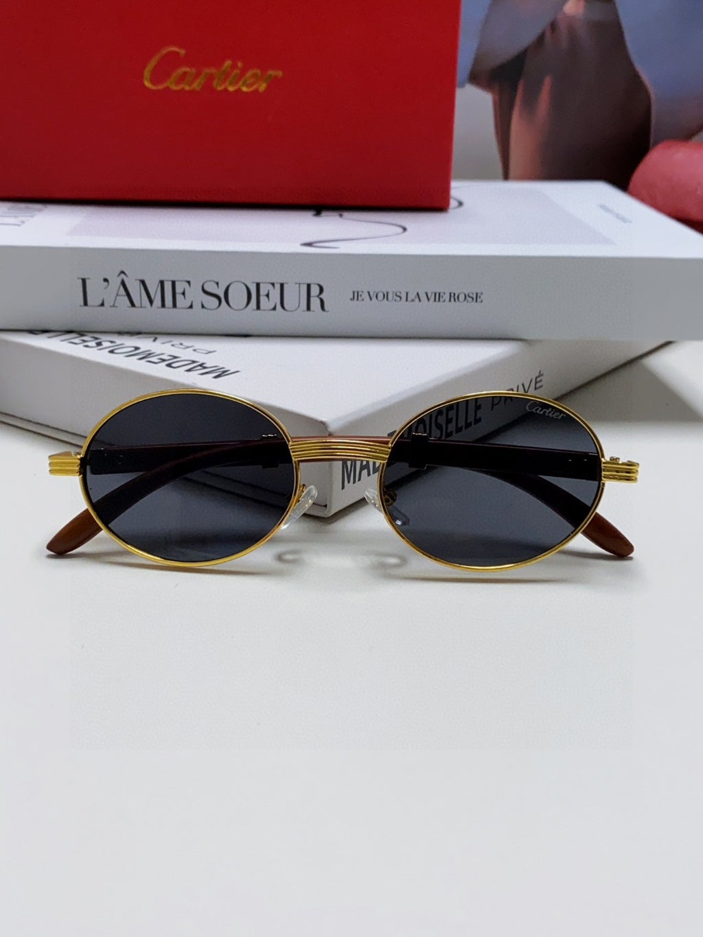 Cartier CT0464S Round Black Lens Sunglasses for Men & Women - detail image 8