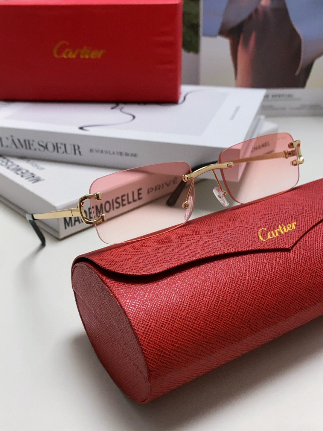 Cartier Lightweight Rimless Silver Lens Sunglasses for Men & Women - 432235 - detail image 3