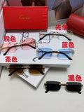 Cartier Lightweight Rimless Brown Lens Sunglasses for Men & Women - 432237