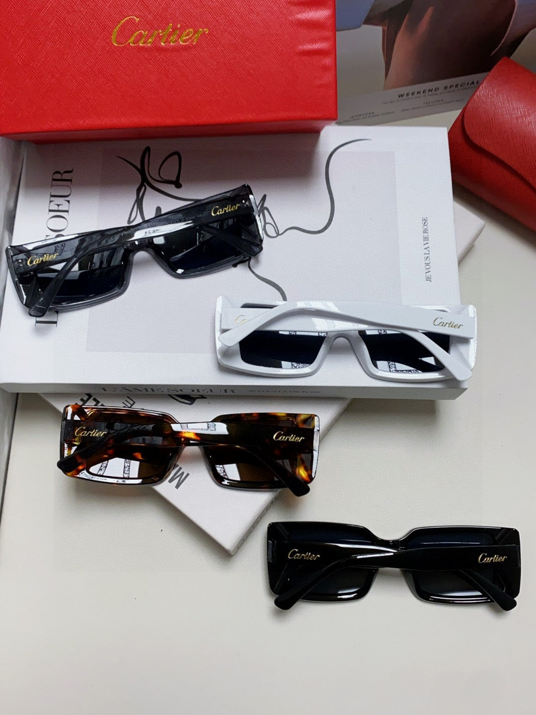 Cartier Fashion Blue Lens Sunglasses for Men & Women - 432239 - detail image 8