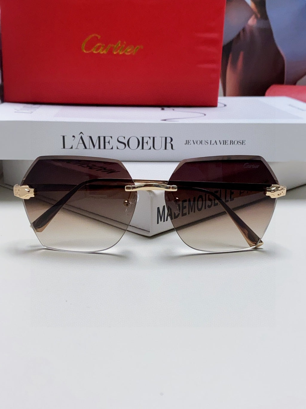 Cartier Photochromic Rimless Silver Lens Sunglasses for Men & Women - detail image 5