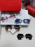 Cartier Photochromic Rimless Blue Lens Sunglasses for Men & Women
