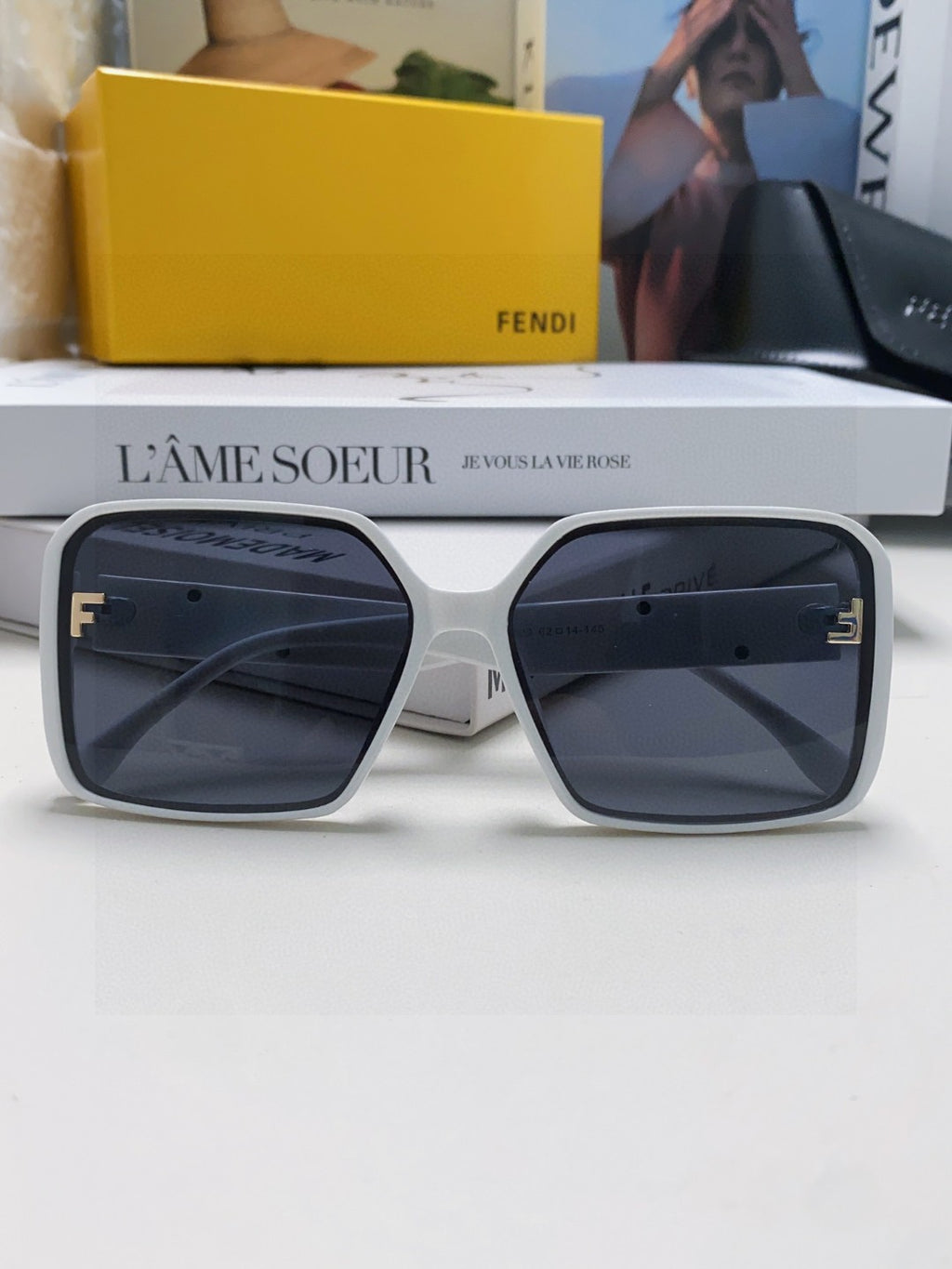Fendi Square Black Lens Sunglasses for Men & Women - 399284 - detail image 5
