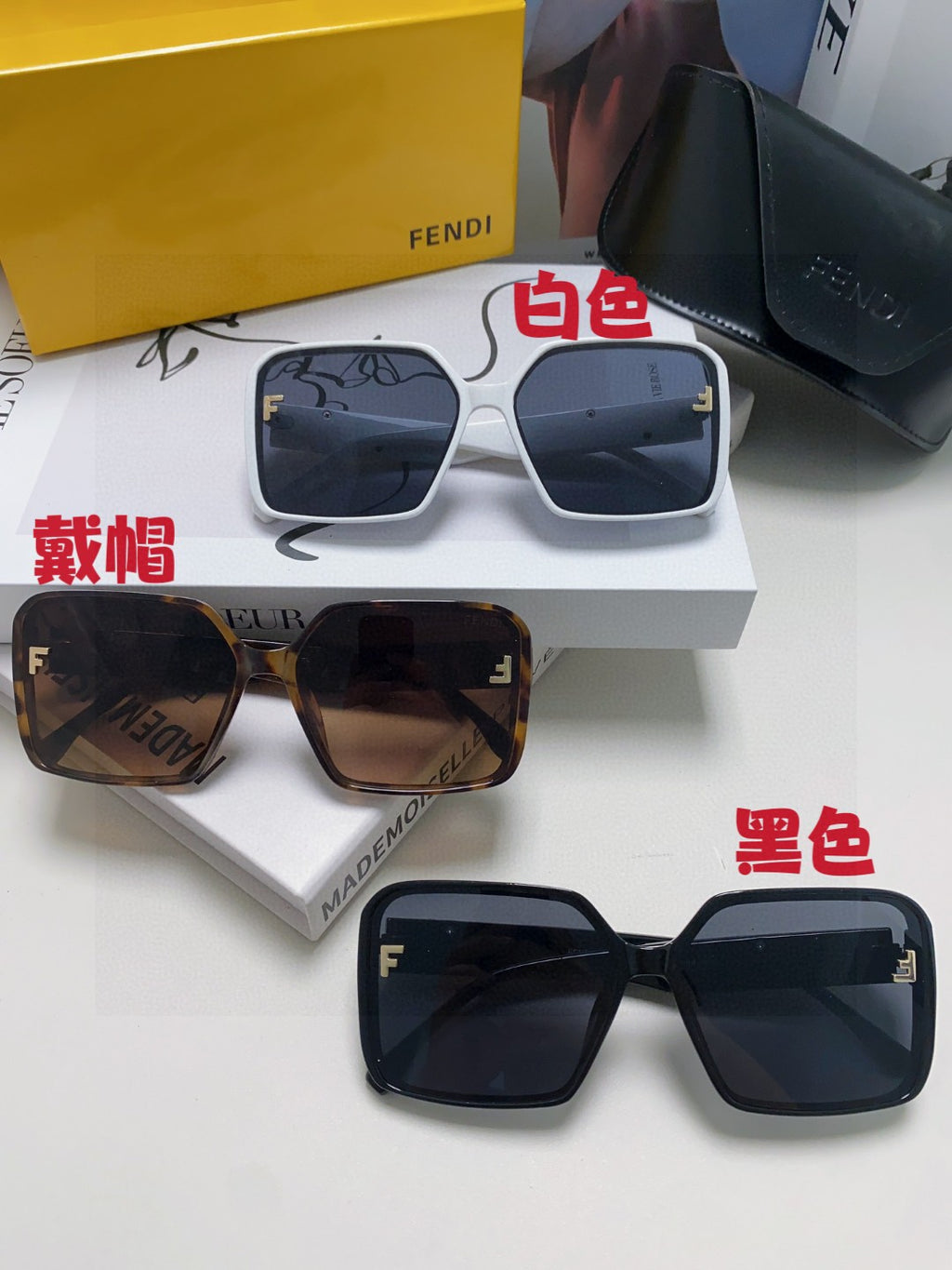 Fendi Square Black Lens Sunglasses for Men & Women - 432753 - detail image 8