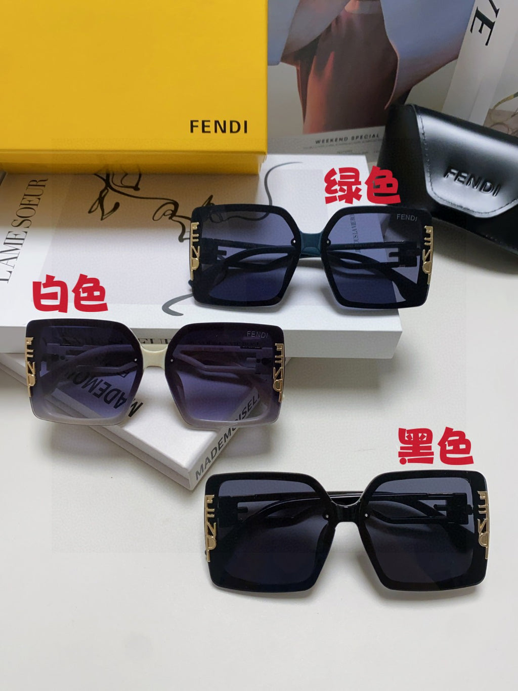 Fendi Fashion Blue Lens Sunglasses for Women - detail image 9