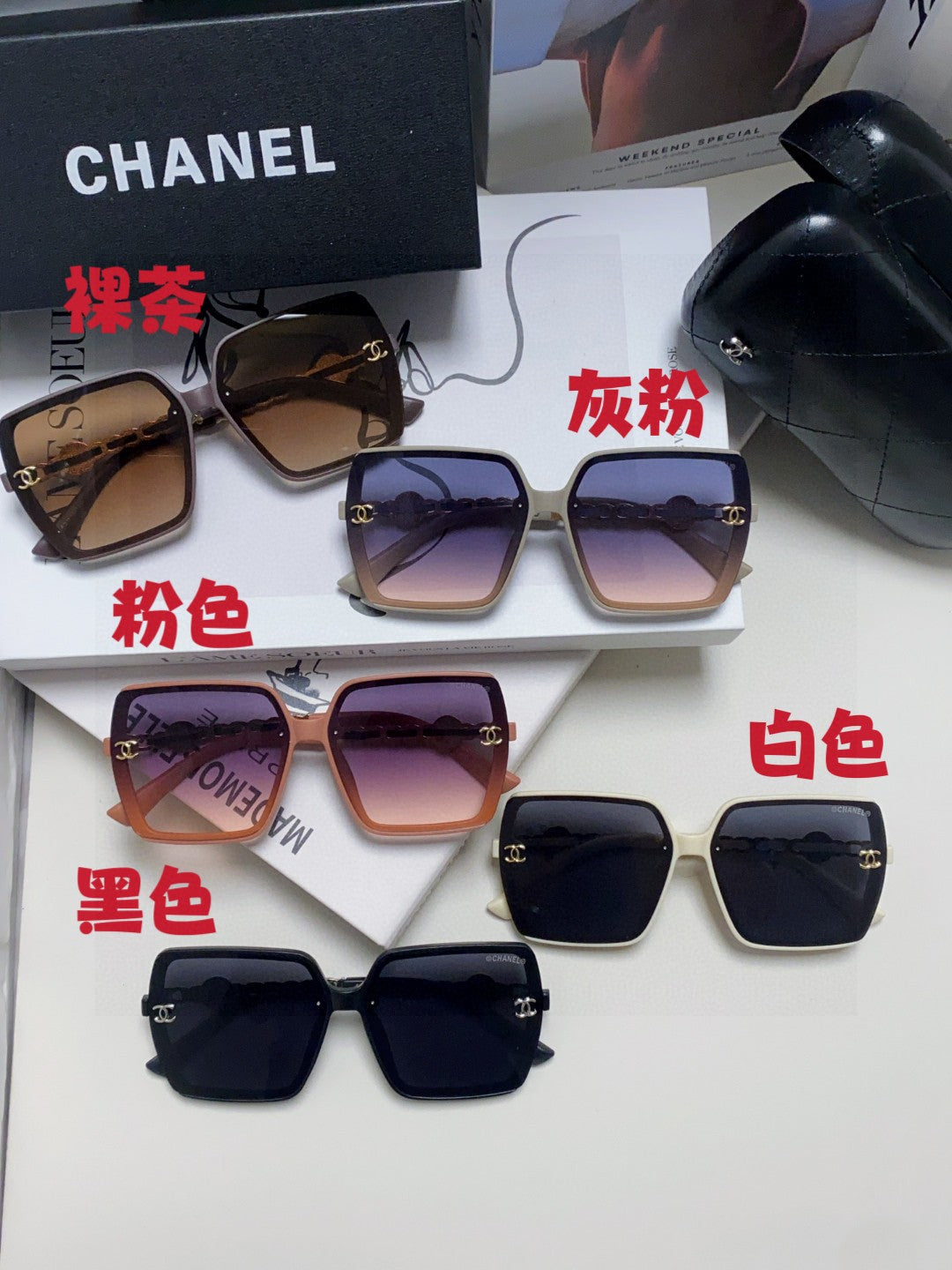 Chanel Polarized Fashion Black Lens Sunglasses for Women - detail image 9