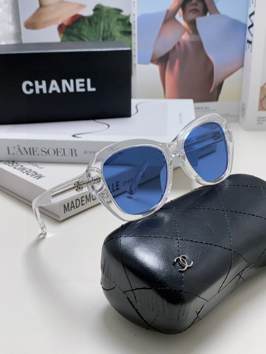 Chanel Fashion Blue Lens Sunglasses for Men & Women - 431677 - detail image 7