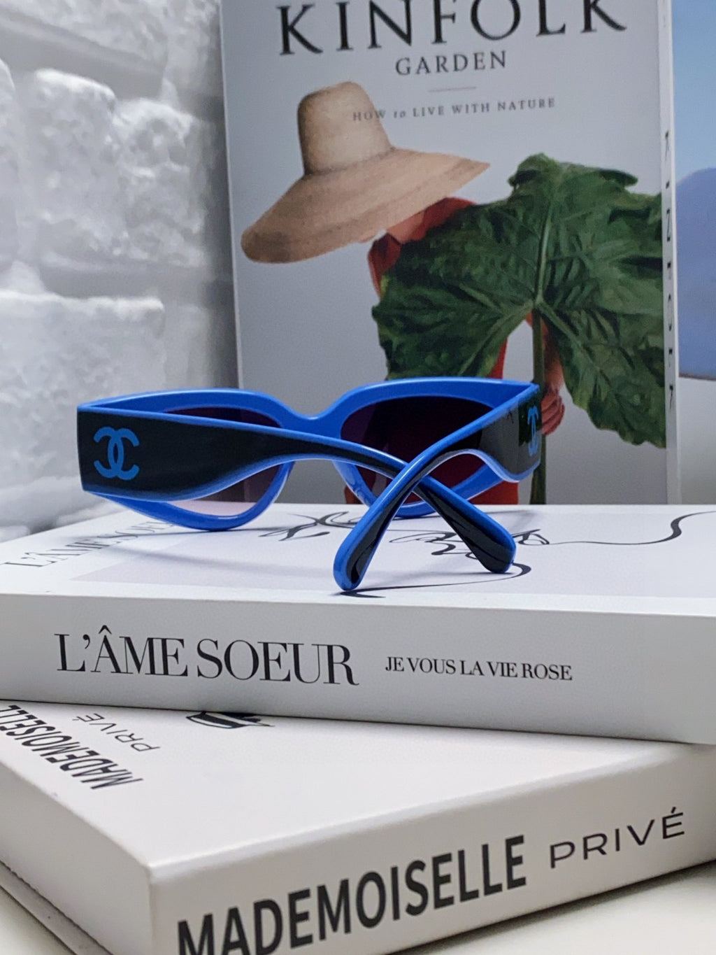 Chanel Cat-Eye Blue Lens Sunglasses for Women - 431682 - detail image 2
