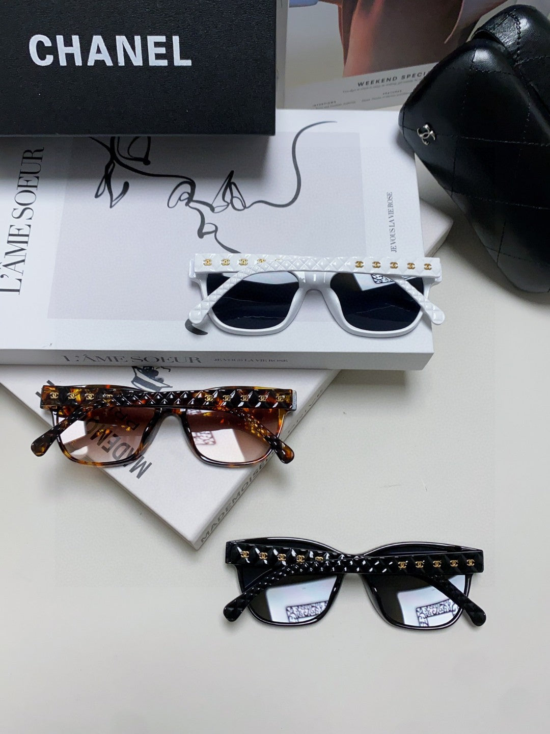 Chanel CH5484 Fashion Blue Lens Sunglasses for Men & Women - detail image 8