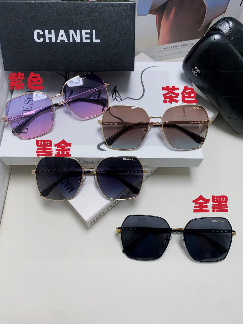 Chanel Metal Oversized Silver Lens Sunglasses for Men & Women - detail image 8