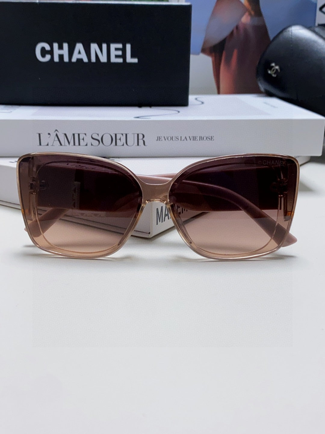 Chanel Fashion Red Lens Sunglasses for Women - detail image 6