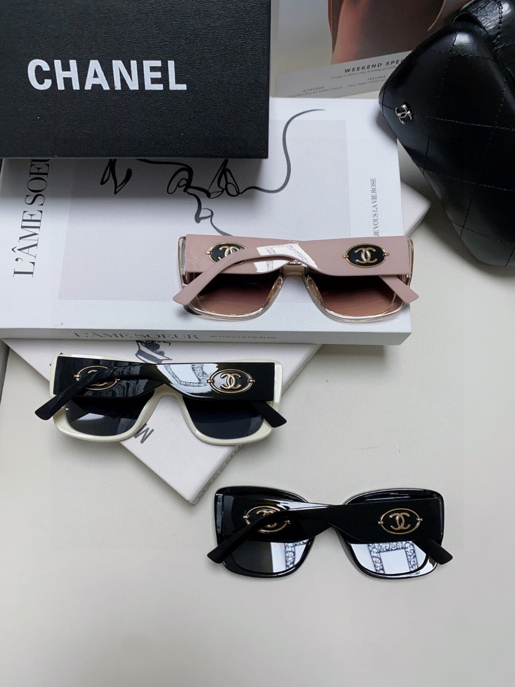 Chanel Fashion Blue Lens Sunglasses for Women - 431502 - detail image 8