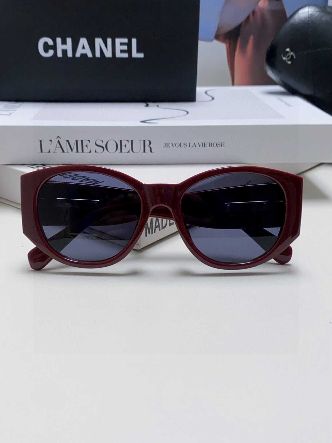 Chanel Polarized Cat-Eye Blue Lens Sunglasses for Women - 431503 - detail image 6