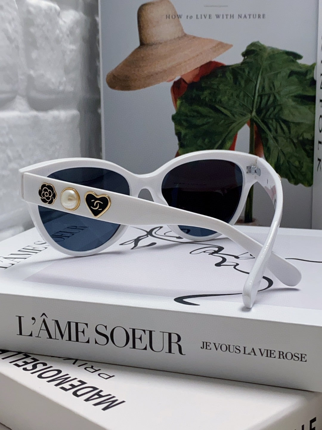 Chanel Cat-Eye Blue Lens Sunglasses for Women - 431507 - detail image 2